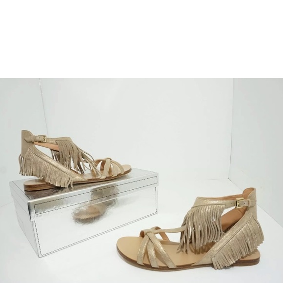 Sigerson Morrison LightGold Leather Flats Sandals - Picture 2 of 8
